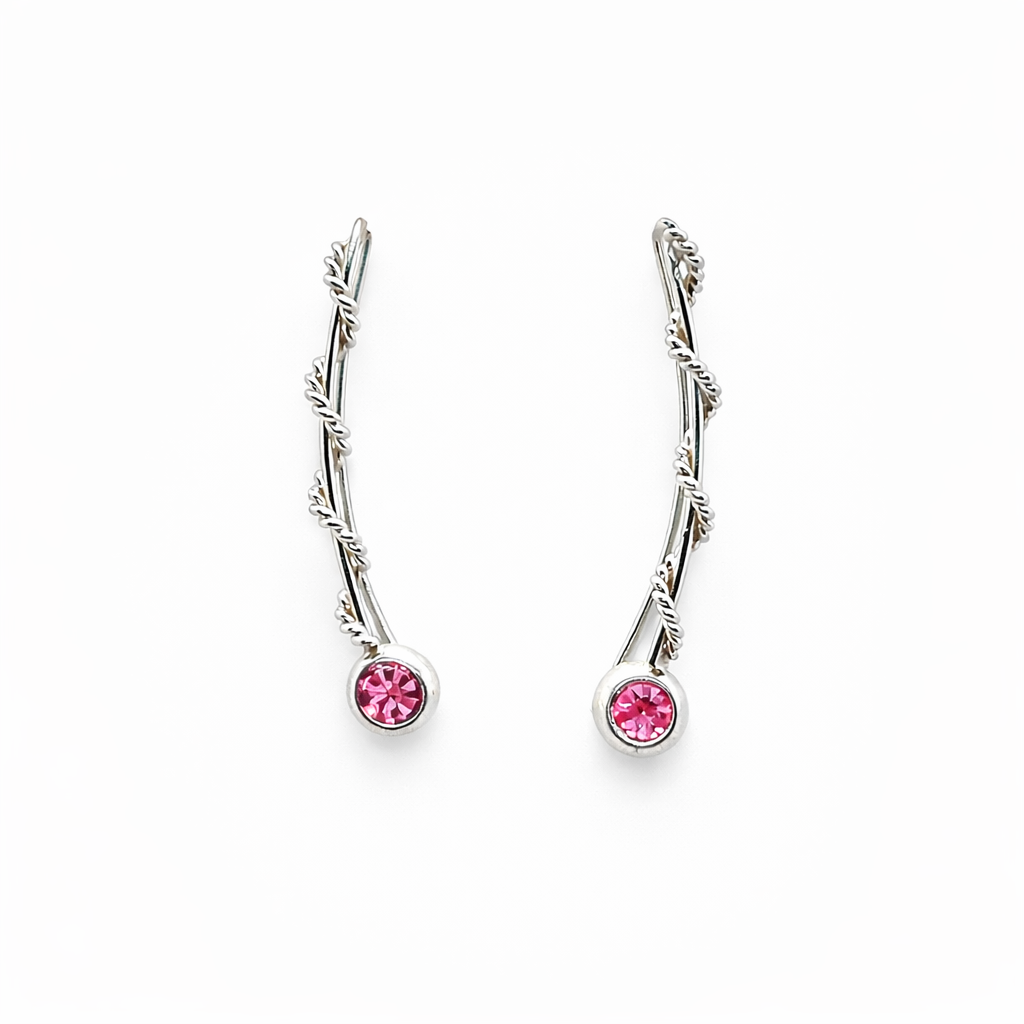 Trepador hoja con zirconia rosada