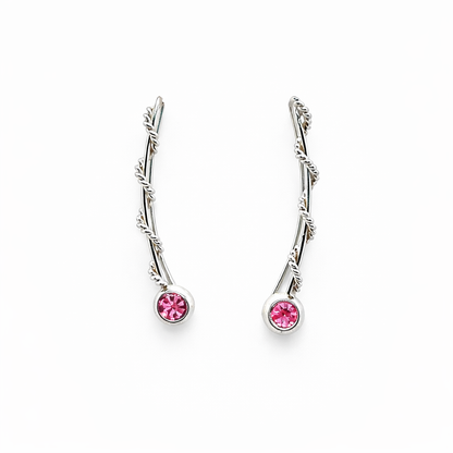 Trepador hoja con zirconia rosada
