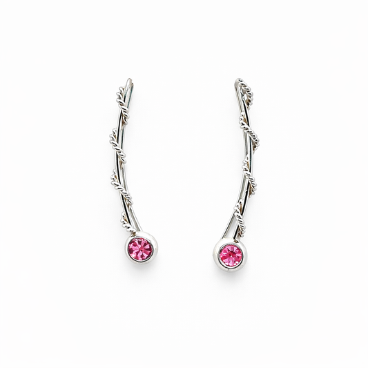 Trepador hoja con zirconia rosada