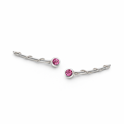 Trepador hoja con zirconia rosada