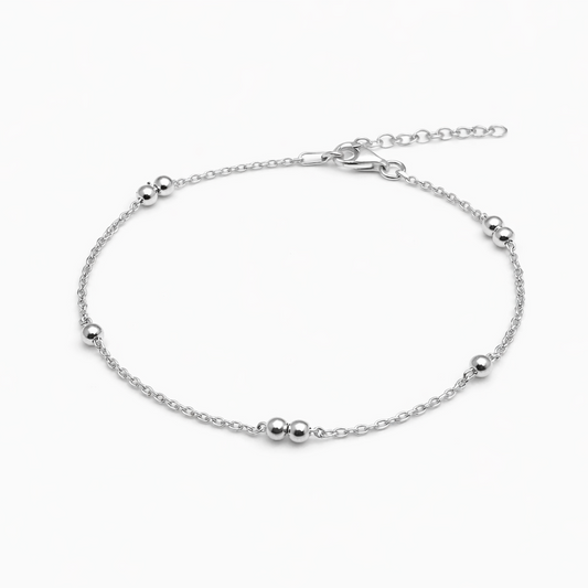 Pulsera Clásica con perlitas de plata