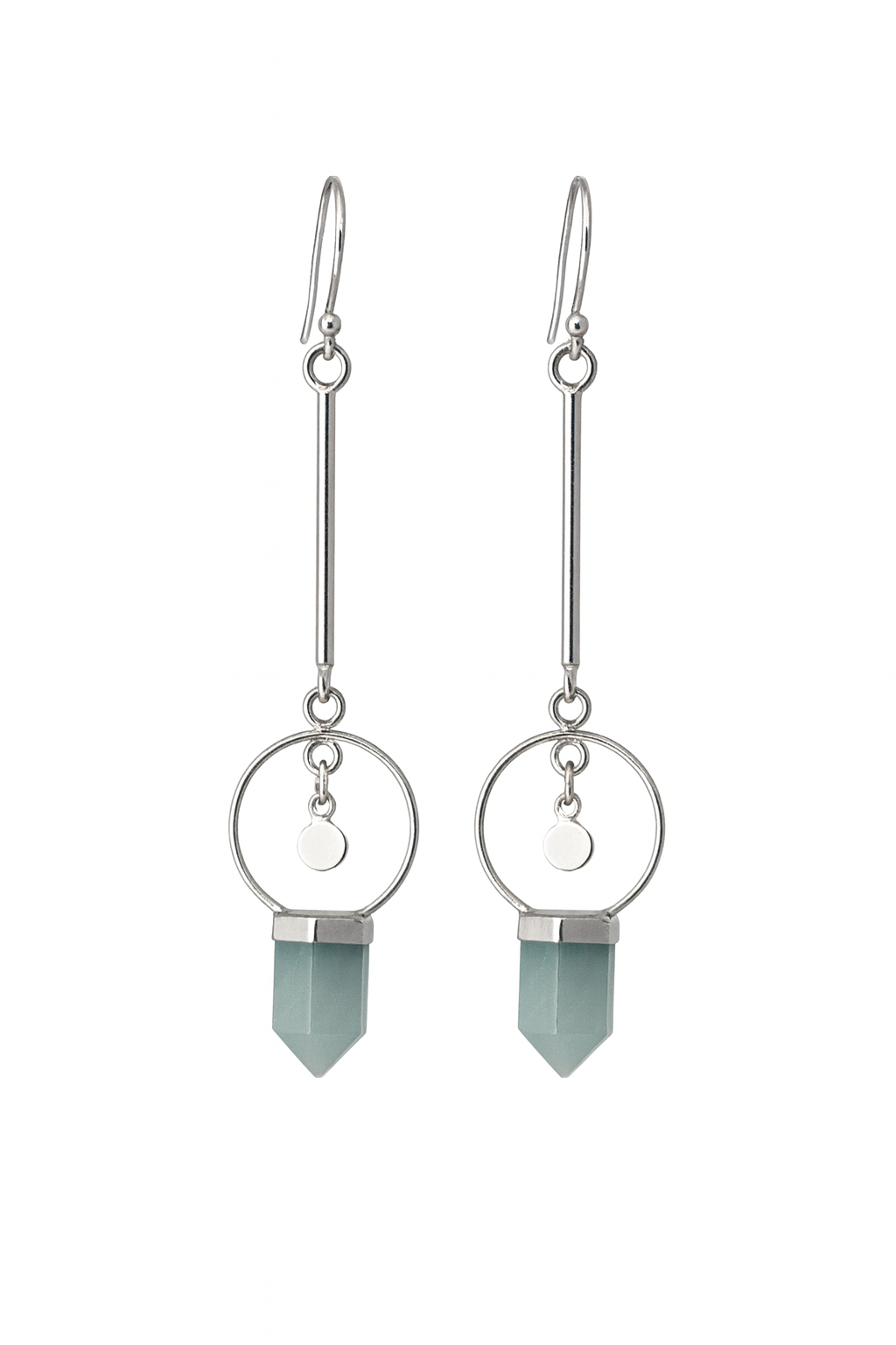 Aros colgantes con amazonita