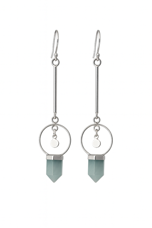 Aros colgantes con amazonita